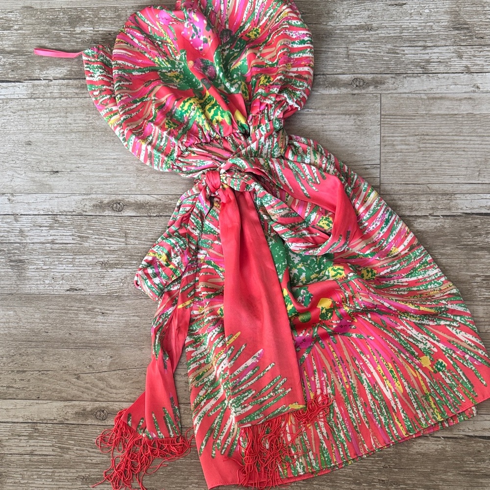 Collective Concepts Pink and Green Patterned Wrap